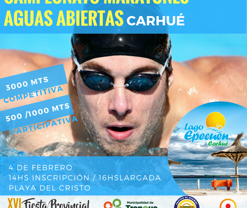 Realizarán el cruce a nado al Lago Epecuen por el Campeonato Maratones Aguas Abiertas