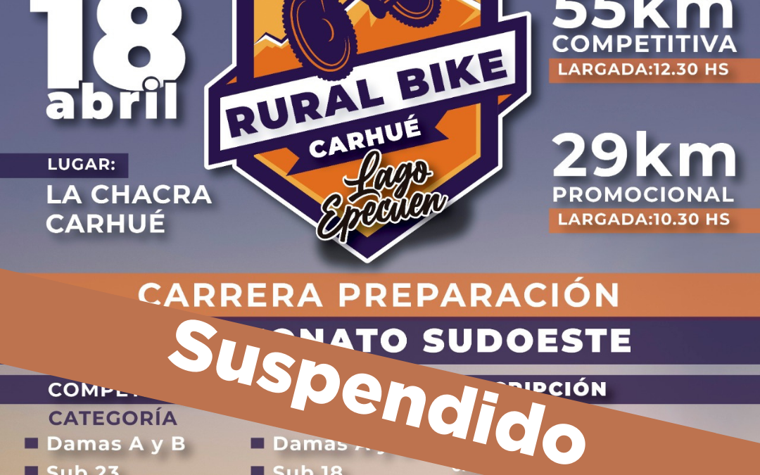 Se suspende el “Rural Bike Lago Epecuén Carhué”