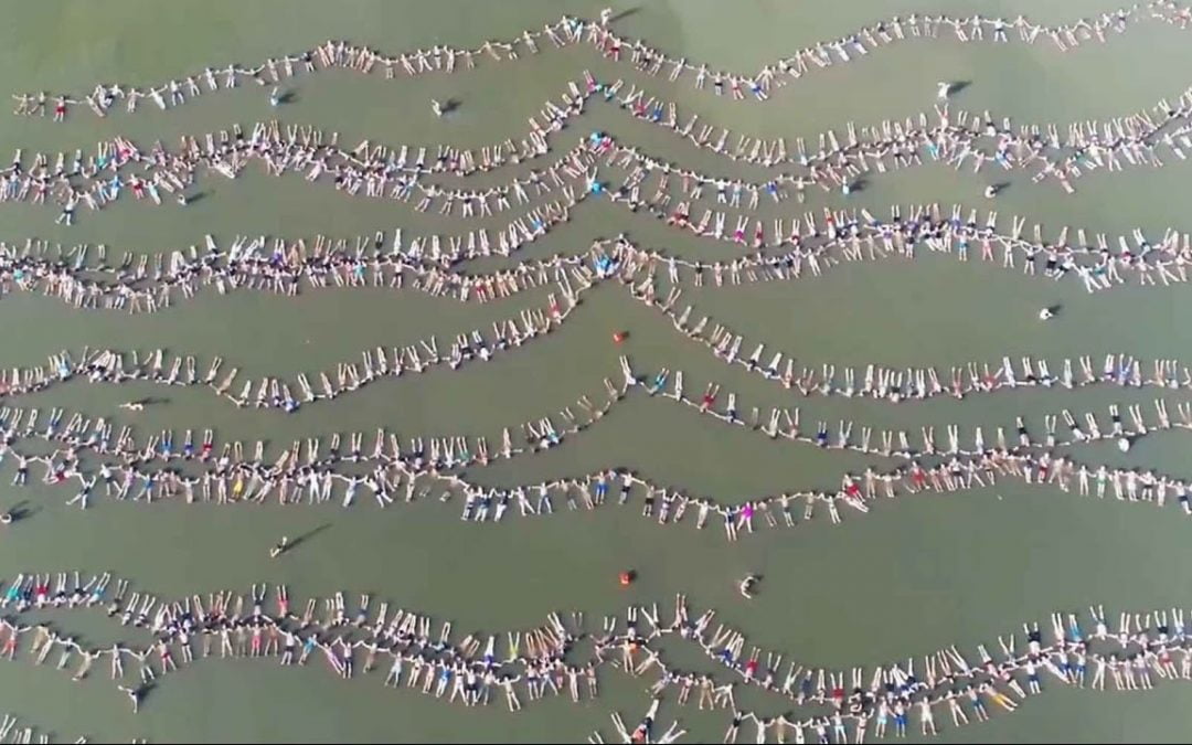 Hace un año el Lago Epecuén fue escenario de un récord Guinness