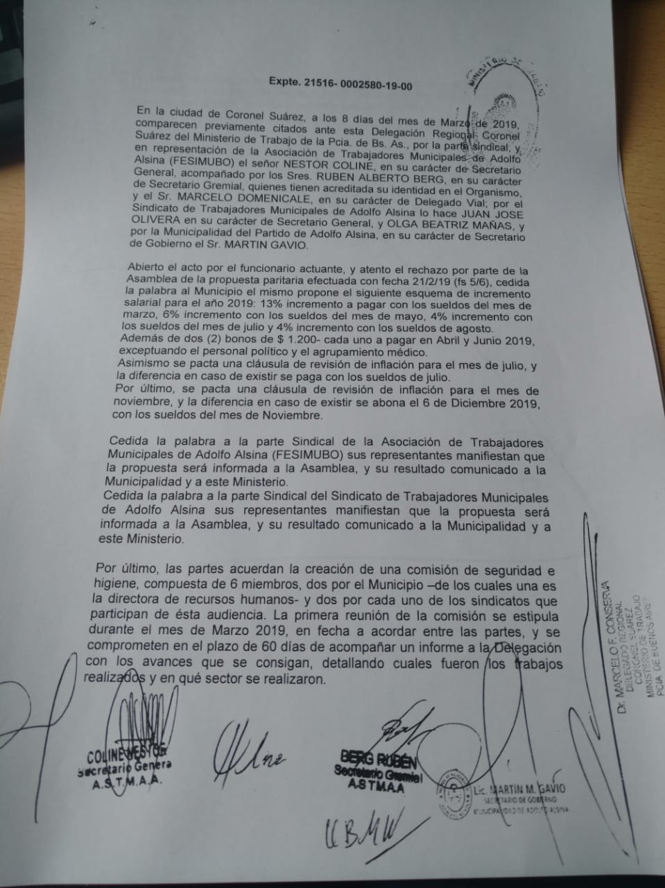 Acuerdo paritario entre los trabajadores municipales y el municipio ...
