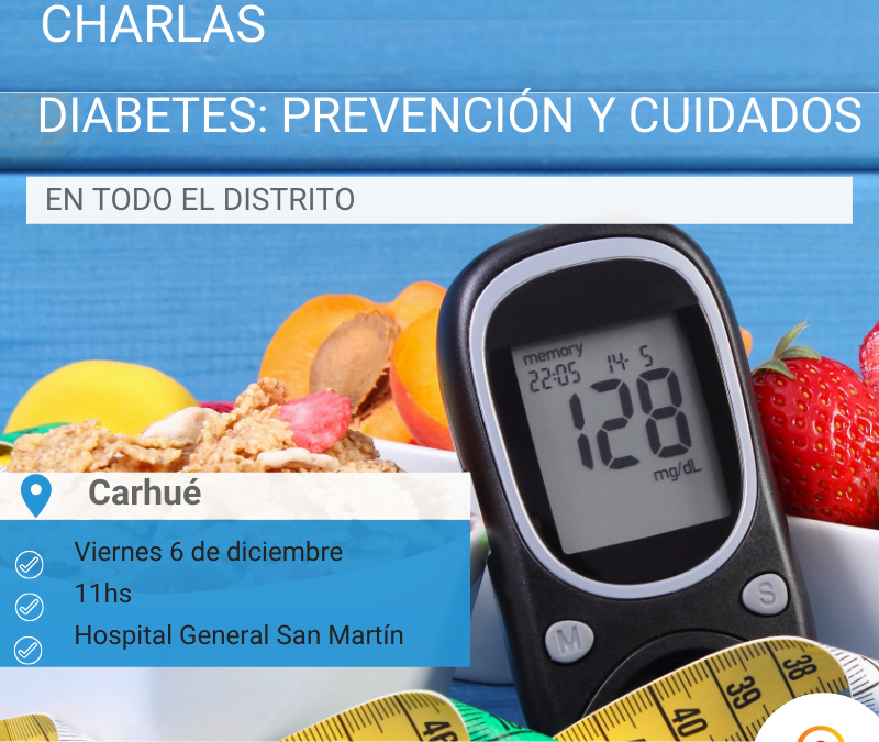 Hoy en Carhué: charla sobre Diabetes a partir de las 11 horas