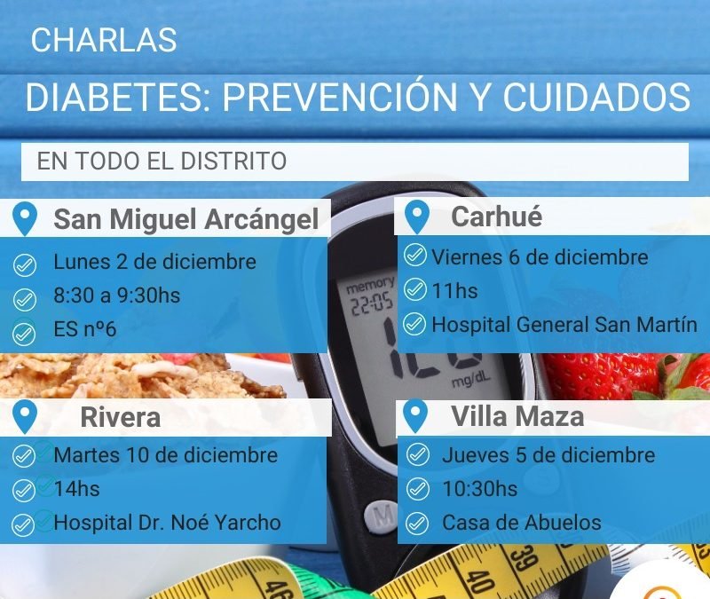 Se realizarán Charlas sobre Diabetes en todo el Distrito