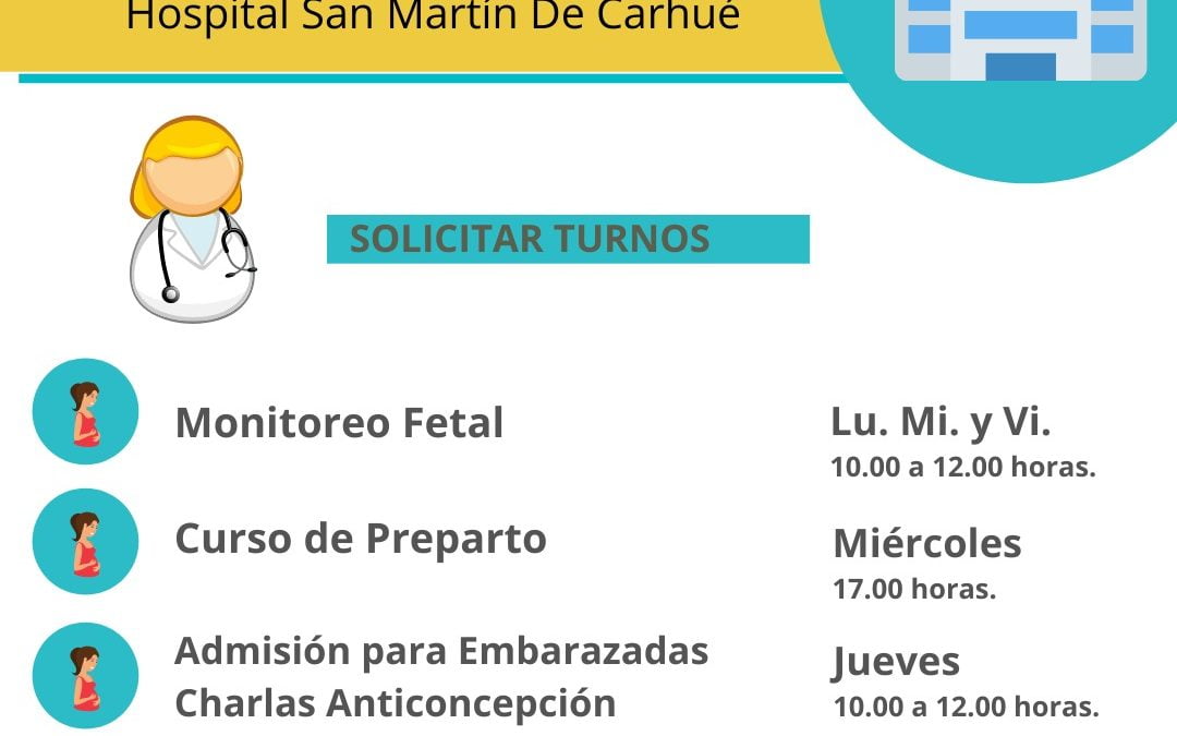 El Hospital de Carhué Informa los Nuevos horarios del consultorio de Obstetricia